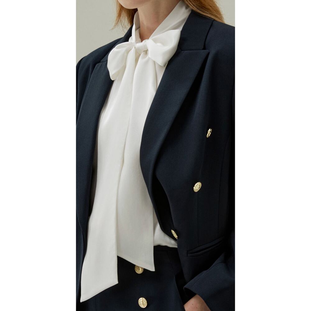 LilySilk M Women Bow-tie Neck Silk Blouse - Picture 14 of 16